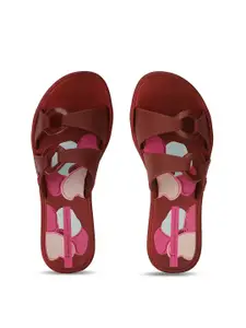 iPanema Women Pink Printed Open Toe Flats with Buckles