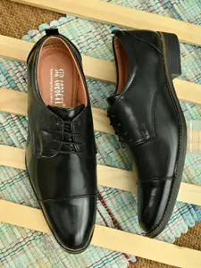 Sir Corbett Men Black Solid Derbys Formal Shoes