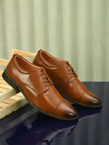 Sir Corbett Men Tan Solid Formal Derby Shoes
