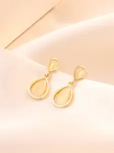 Unwind by Yellow Chimes Gold-Plated Crystal Studded Tear Drop Earrings