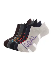 Dollar Socks Men Pack of 5 Grey & White Patterned Ankle Length Socks
