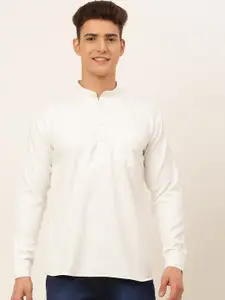 Jompers Men White Solid Kurta
