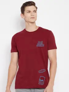 Kook N Keech Disney Men Maroon Cotton T-shirt