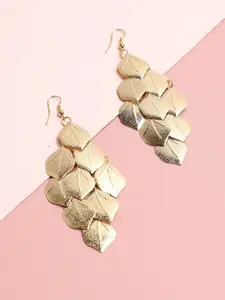 SOHI Women Gold-Toned Contemporary Drop Earrings