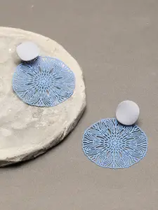 SOHI Women Blue Contemporary Drop Earrings