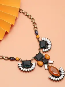 SOHI Gold-Toned & Orange Gold-Plated Necklace