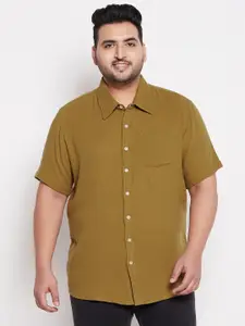 bigbanana Men Plus Size Brown Comfort Casual Shirt