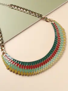 SOHI Gold-Toned & Green Gold-Plated Necklace