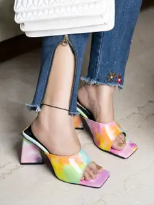 Shoetopia Multi Printed Block Sandals