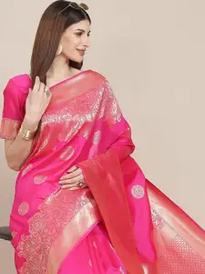 Varanga Pink Woven Design Banarasi Saree