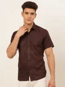JAINISH Men Coffee Brown Classic Casual Shirt
