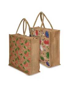 Kuber Industries Pack of 2 Brown Embellished Structured Hand Bag