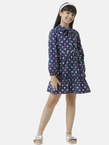 UNDER FOURTEEN ONLY Blue A-Line Printed Dress