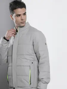 The Indian Garage Co Men Solid Zip-Front Puffer Jacket with Pockets