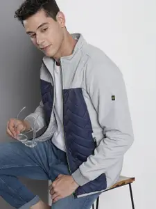The Indian Garage Co Men Colourblock Zip-Front Bomber Jacket