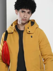 The Indian Garage Co Men Mustard Yellow Solid Padded Jacket