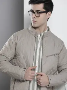 The Indian Garage Co Men Grey Quilted Jacket