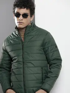 The Indian Garage Co Men Zip-Front Puffer Jacket with Zip Pockets
