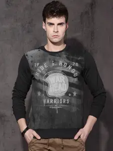 Roadster Men Black Printed Sweatshirt