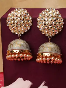 ZaffreCollections Grey Contemporary Jhumkas Earrings