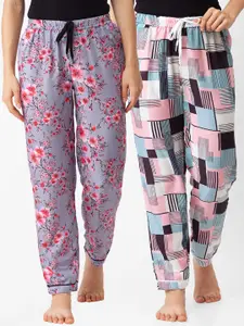 FashionRack Women Set of 2 Printed Cotton Lounge Pants 152A/161A