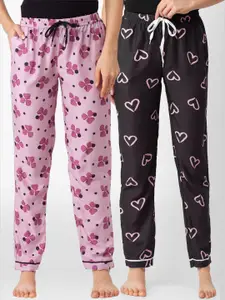 FashionRack Women Set of 2 Printed Cotton Lounge Pants