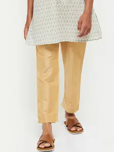 max Boys Golden Solid Ethnic Pyjamas
