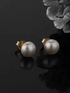 VANBELLE Gold-Toned Circular Studs Earrings