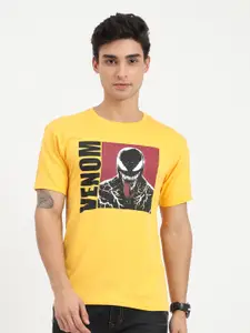 COOFT Men Yellow Printed Pure Cotton T-shirt