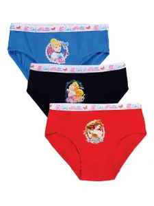 Bodycare Kids Girls Pack Of 3 Assorted Disney Princess Printed Cotton Hipster Panty