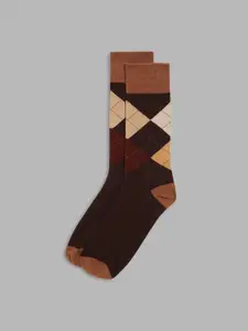 GANT Men Brown Printed Above Ankle Length  Socks