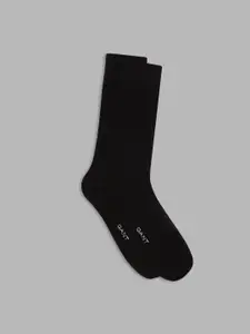 GANT Men Black Solid Calf-Length Cotton Socks