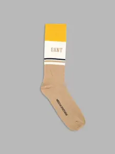 GANT Men Beige Colourblocked Above Ankle Length Socks