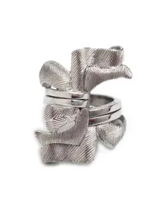 HIFLYER JEWELS 92.5 Sterling Silver Rhodium-Plated Antique Finger Ring