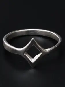 HIFLYER JEWELS Rhodium Plated 925 Sterling Silver Minimalist Finger Ring