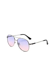 bebe Women Purple Lens & Silver-Toned Aviator Sunglasses with UV Protected Lens
