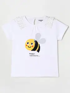 Juniors by Lifestyle Girls White Printed T-shirt