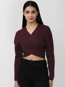 FOREVER 21 Women Brown Sweater Pullover Tops