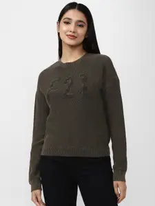 FOREVER 21 Women Grey Pullover Sweater
