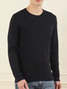 Karl Lagerfeld Men Black Wool Sweatshirt