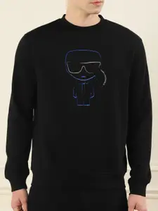 Karl Lagerfeld Men Black Graphic Print Sweatshirt