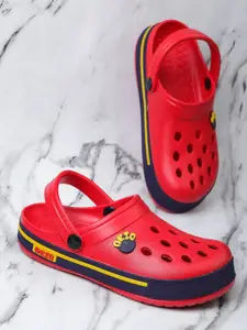 ABROS Boys Red & Blue Rubber Clogs