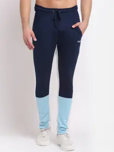Club York Men Navy Blue Colourblocked Track Pants