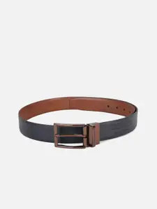Louis Philippe Men Brown Textured Leather Formal Belt