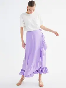 Trendyol Women Purple Solid Tulip Skirt
