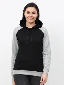 Fleximaa Women Multicoloured Hooded Sweatshirt