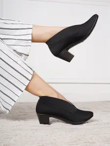 Shezone Women Black Block Pumps