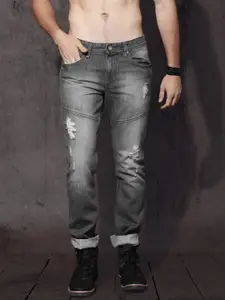 Roadster Men Grey Slim Fit Mid-Rise Mildly Distressed Jeans