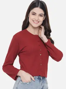 Trend Arrest Red Shirt Style Top