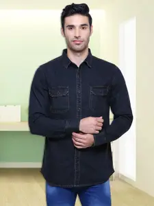 Southbay Men Navy Blue Smart Slim Fit Casual Shirt